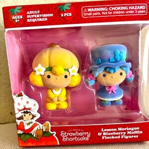 Strawberry Shortcake Lemon Meringue & Blueberry Muffin Flocked  Figure NEW